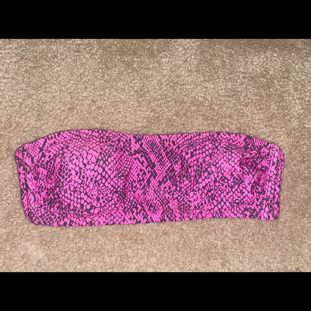 Snake skin tube top bikini